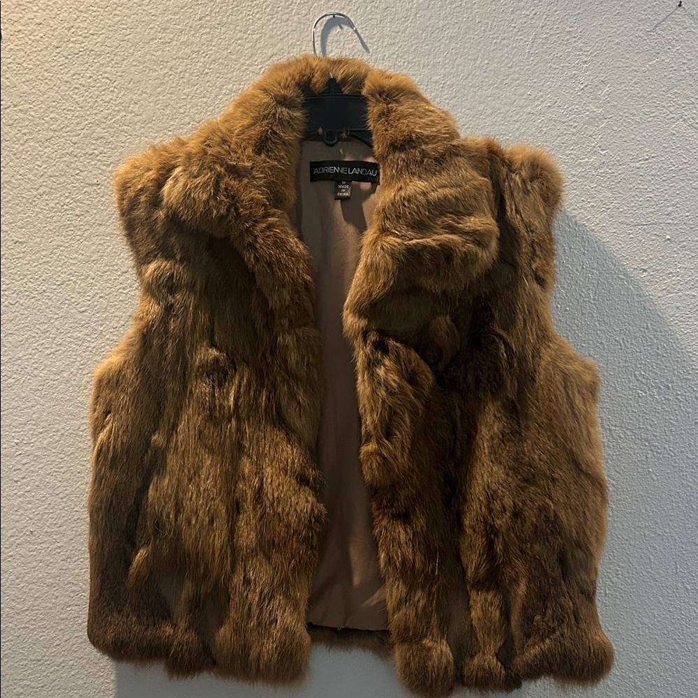Adrienne Landau Tan Fur Vest